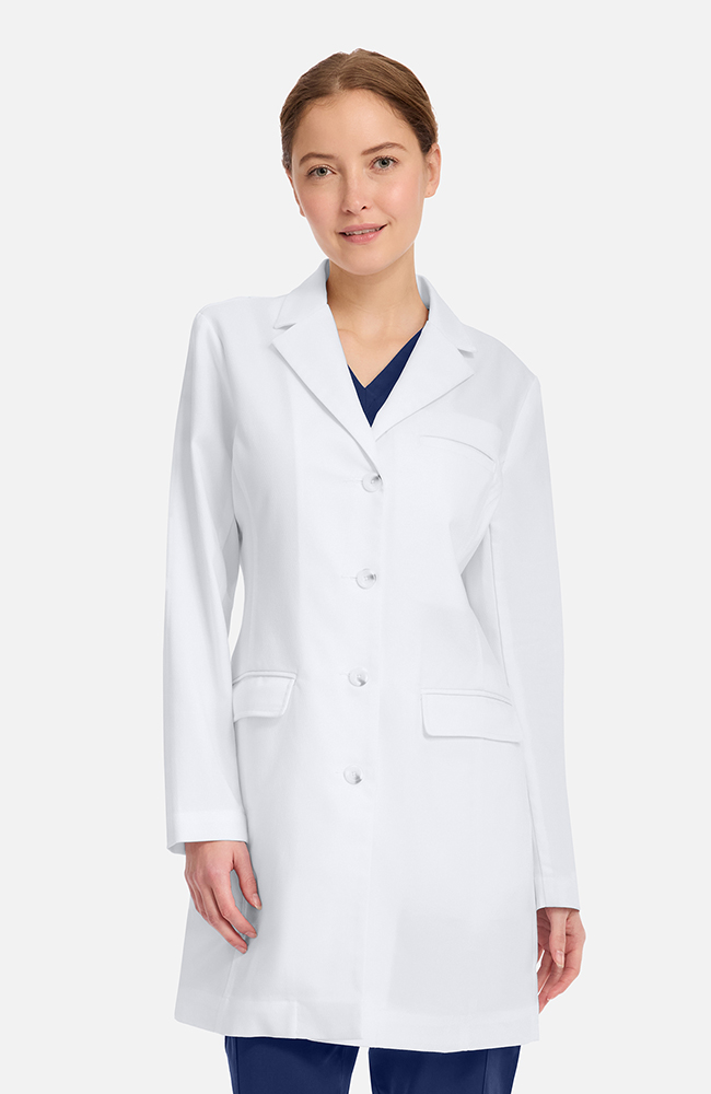 Women's Becca Slim 33&frac14;" Lab Coat, WHT White | white, large