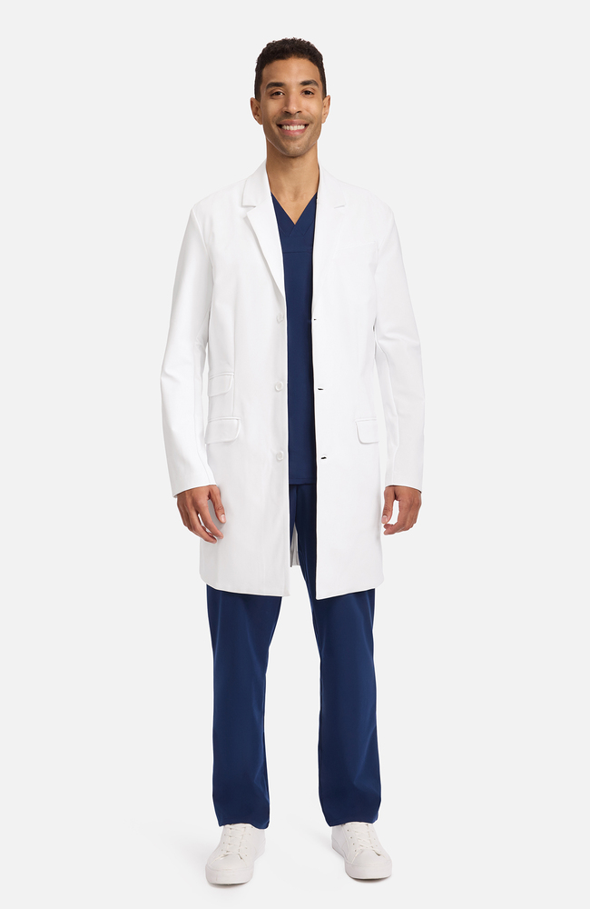 Men's Anthony Flap Pocket 38" Lab Coat, WHT White, large