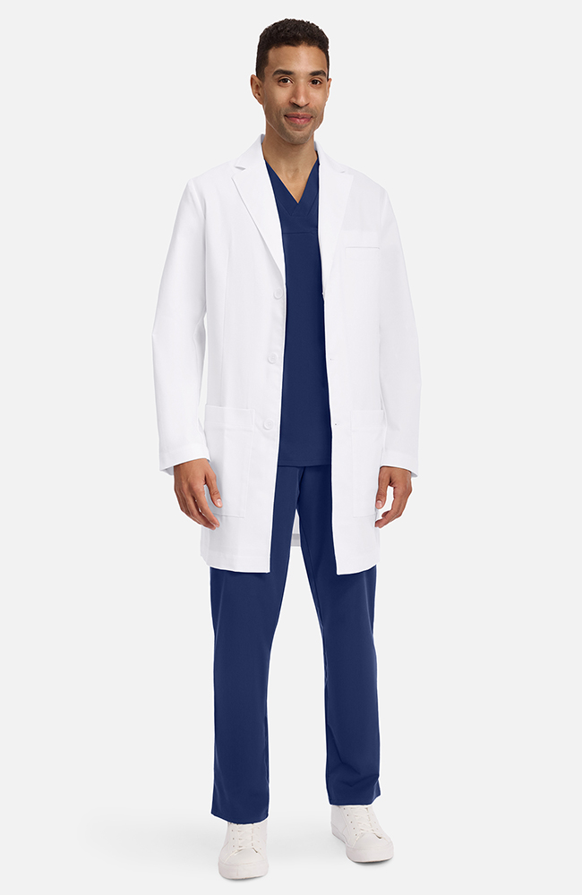 Men's Luca Patch Pocket 37½" Lab Coat, WHT White, large