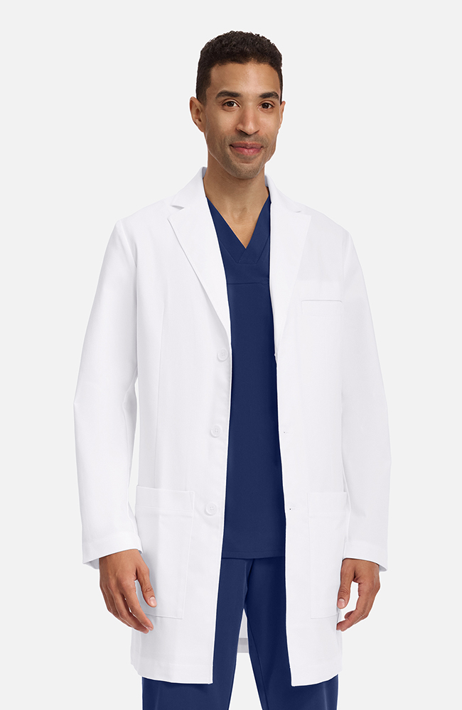 Men's Luca Patch Pocket 37&frac12;" Lab Coat, WHT White | white, large