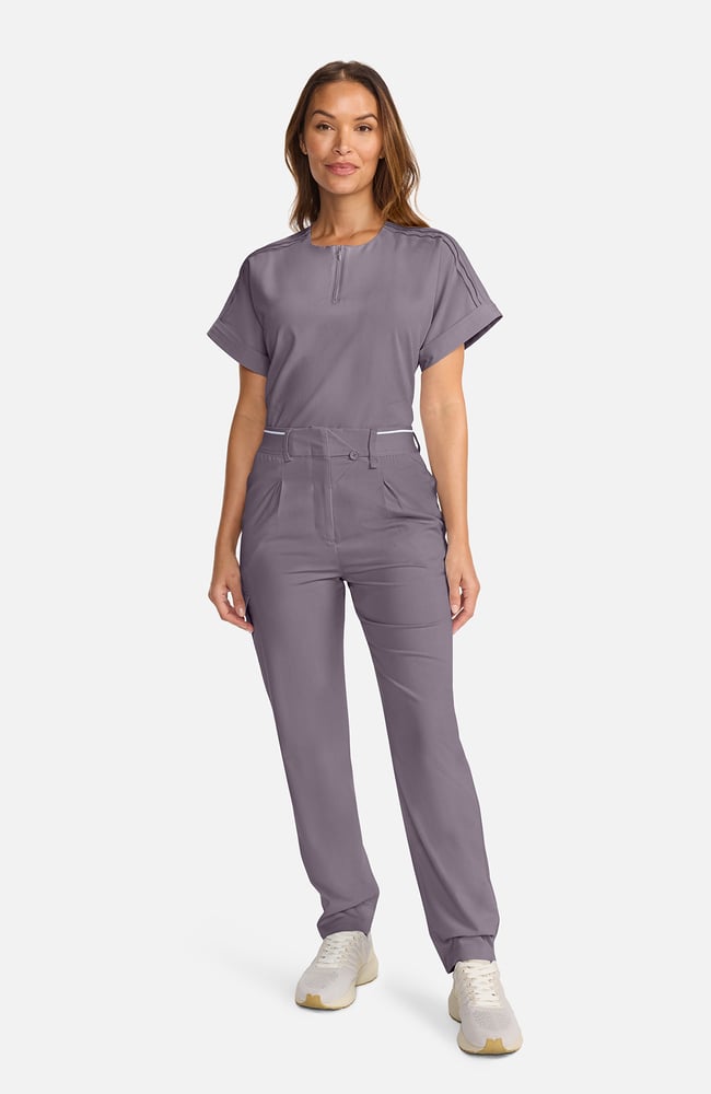 Women's Pleated Barrel Leg Scrub Pant, , large