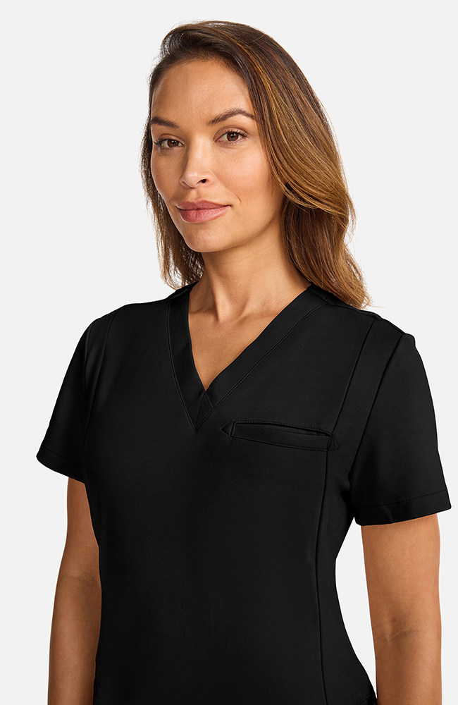 Women's Ponte V-Neck Scrub Top, , large