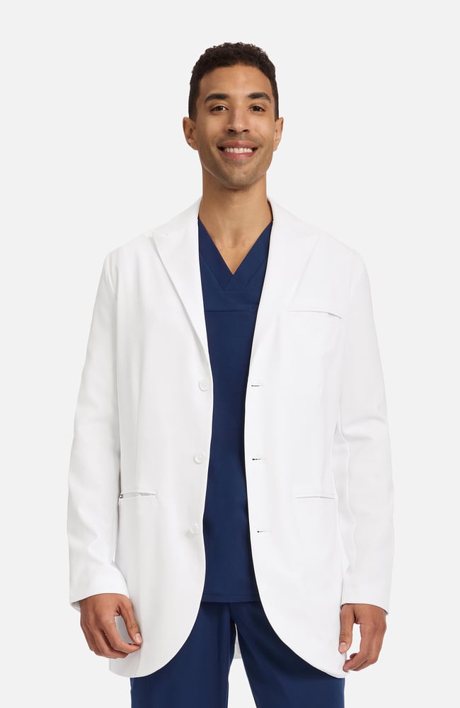 Men's Jonas Fitted 34&frac12;" Lab Coat , WHT White | white, large