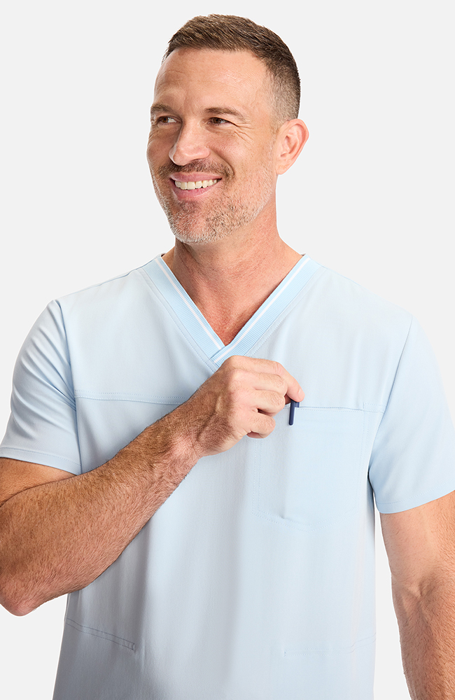 Men's V-Neck Scrub Top, , large