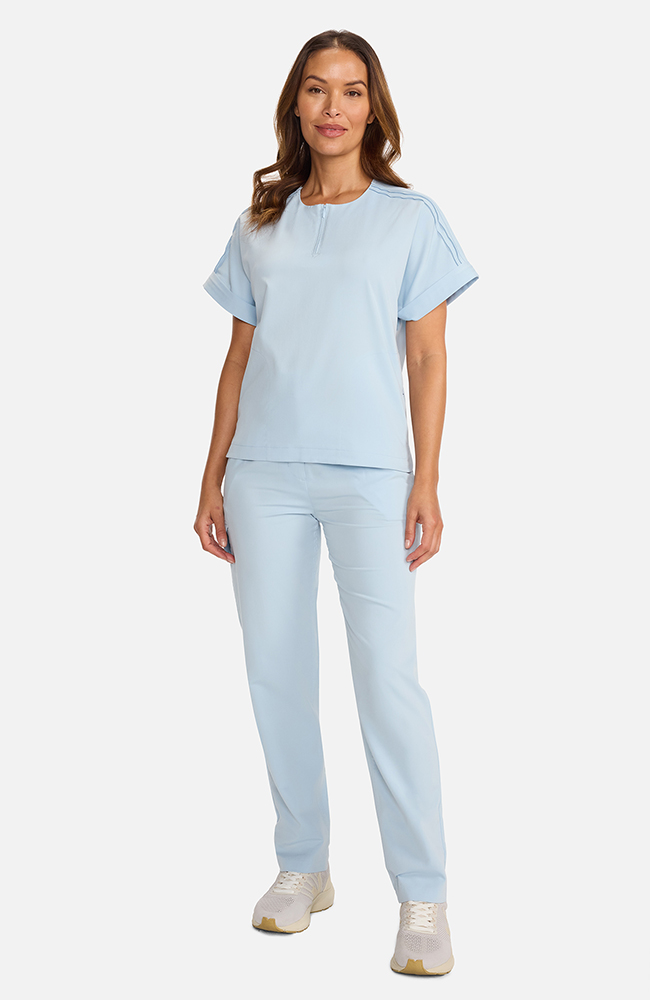 Women's Quarter-Zip Dolman Scrub Top, , large