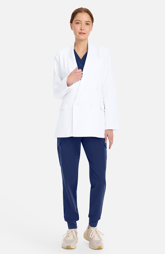 Women's Ada Double Breasted 29" Lab Coat, WHT White, large