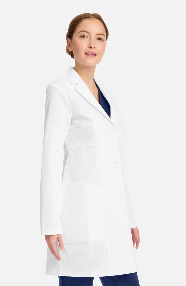 Women's Vega Athletic Fit 34&frac12;" Lab Coat, WHT White | white, large