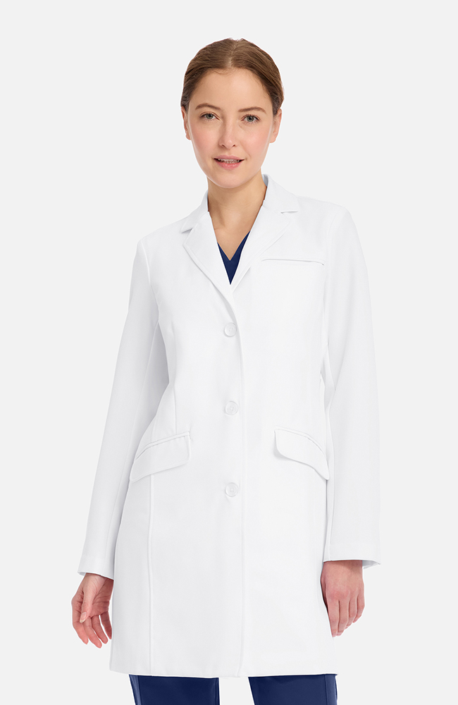 Women's Lise Flap Pocket 33&frac12;" Lab Coat, WHT White | white, large
