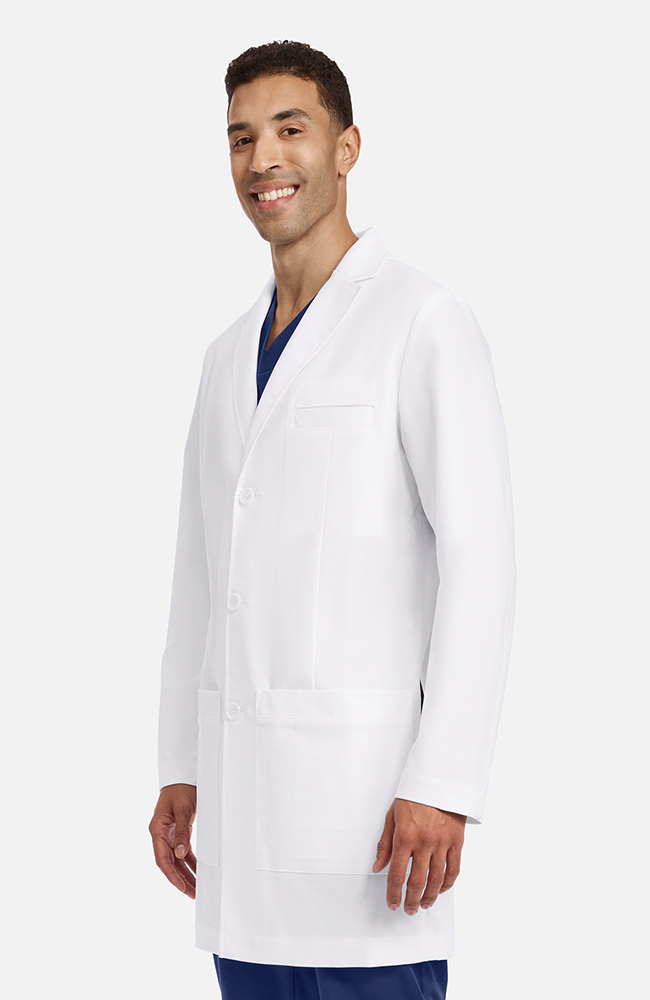 Men's Luca Patch Pocket 37½" Lab Coat, WHT White, large