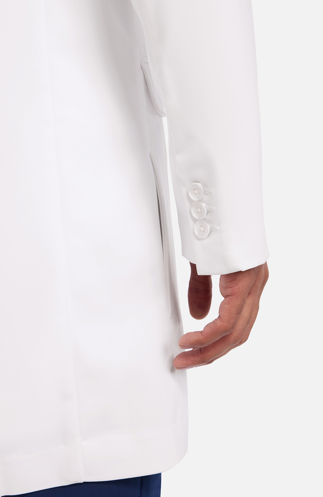 Men's Anthony Flap Pocket 38" Lab Coat, WHT White, large