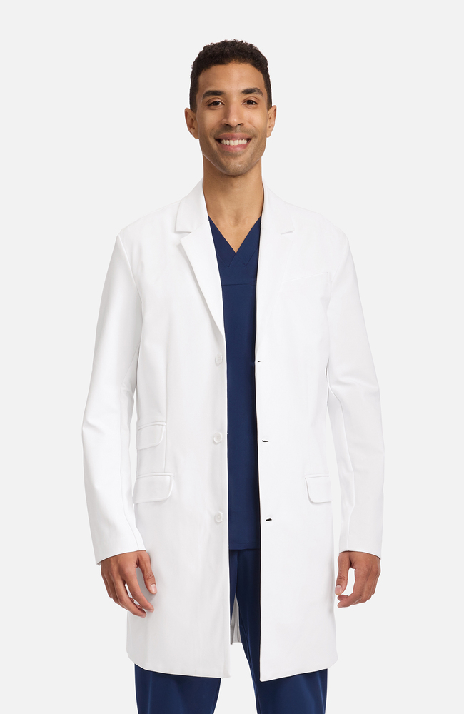 Men's Anthony Flap Pocket 38" Lab Coat, WHT White, large