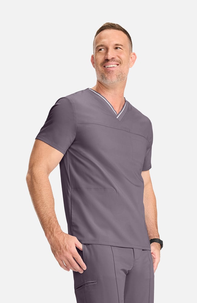Men's V-Neck Scrub Top, , large