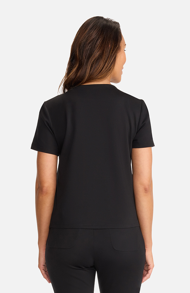 Women's Ponte Round Neck Scrub Top, , large