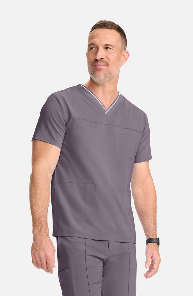 Men's V-Neck Scrub Top, , large