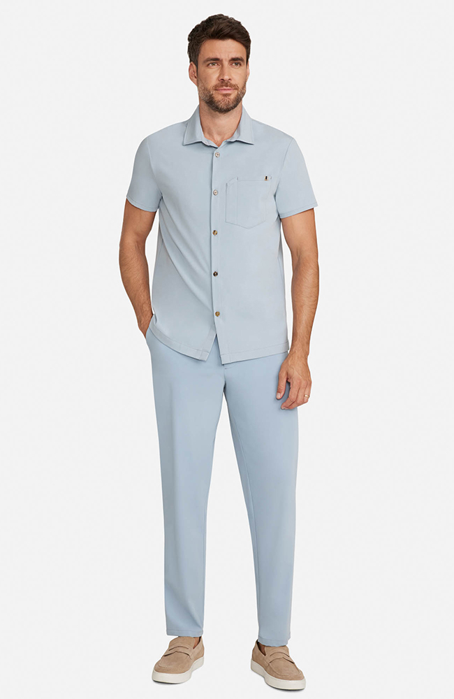 Men&rsquo;s Button-Up Short Sleeve Scrub Top, , large