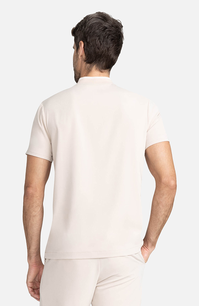 Men&rsquo;s Rib Collar Henley Scrub Top, , large