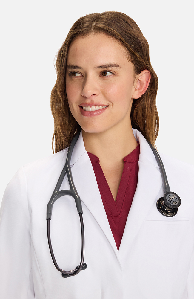 Women's Zip Front Over The Knee Lab Coat 36", WHT White | white, large