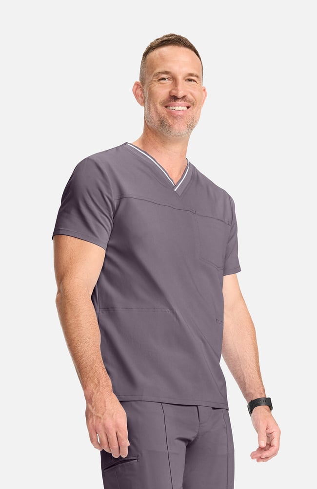 Men's V-Neck Scrub Top, , large