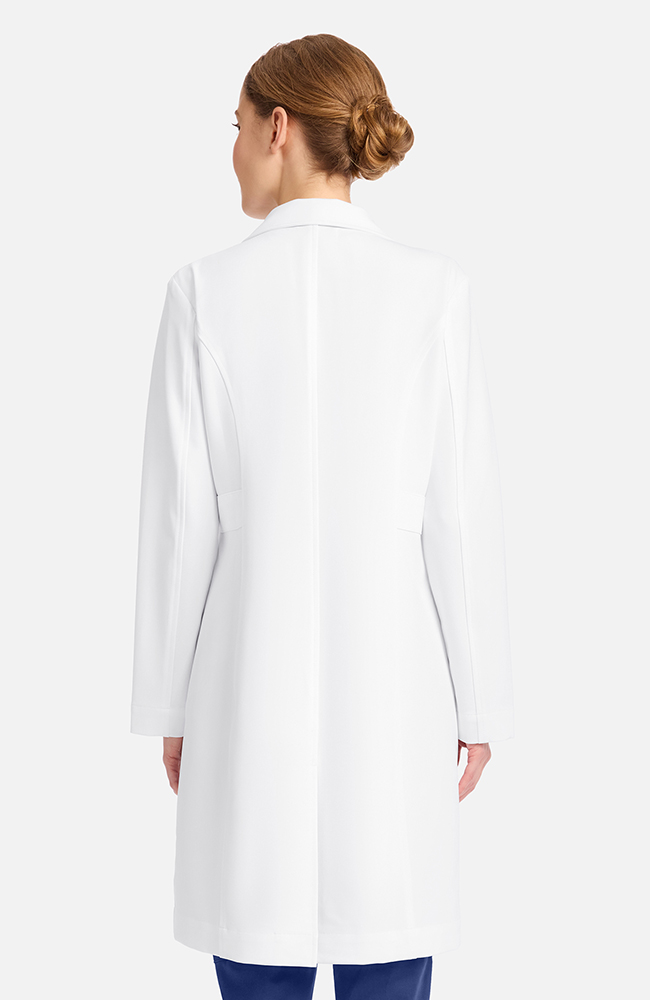 Women's Stella Princess Panel Darted 36½" Lab Coat, WHT White, large