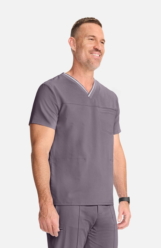Men's V-Neck Scrub Top, , large