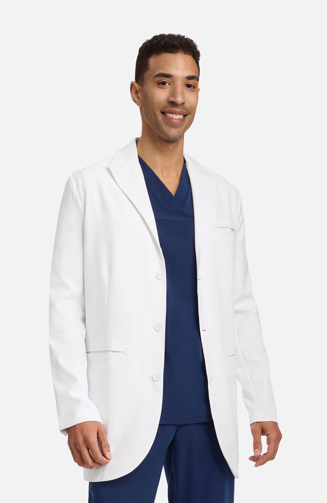 Men's Jonas Fitted 34½" Lab Coat , WHT White, large