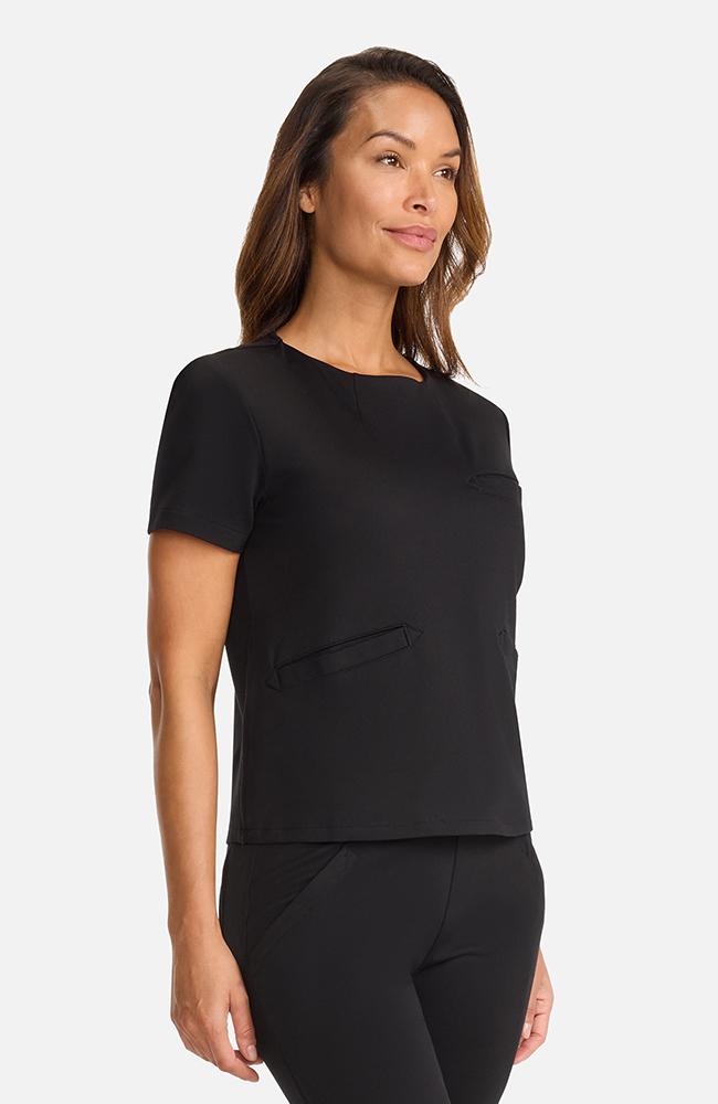 Women's Ponte Round Neck Scrub Top, , large