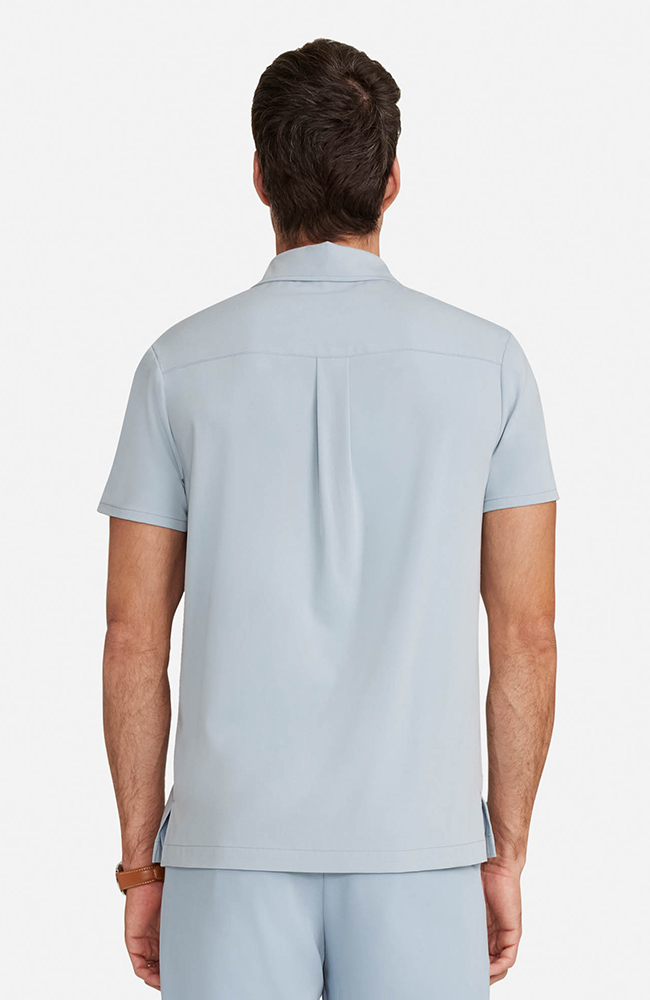 Men&rsquo;s Button-Up Short Sleeve Scrub Top, , large