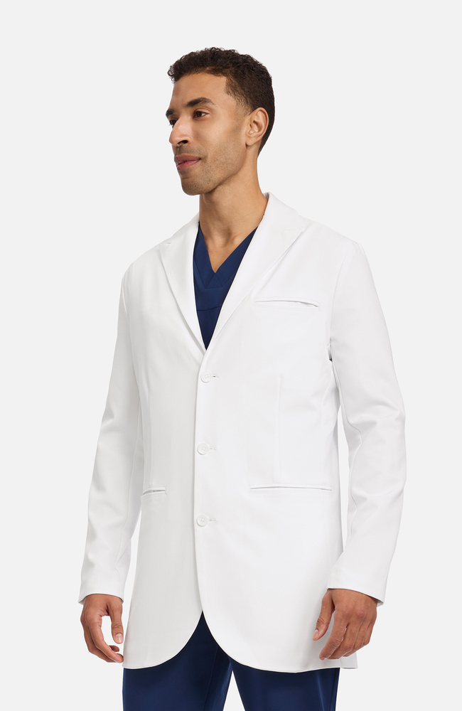 Men's Jonas Fitted 34½" Lab Coat , WHT White, large