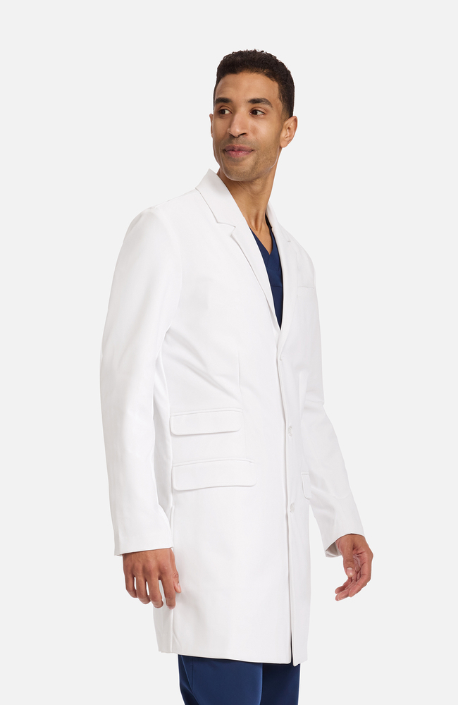 Men's Anthony Flap Pocket 38" Lab Coat, WHT White, large