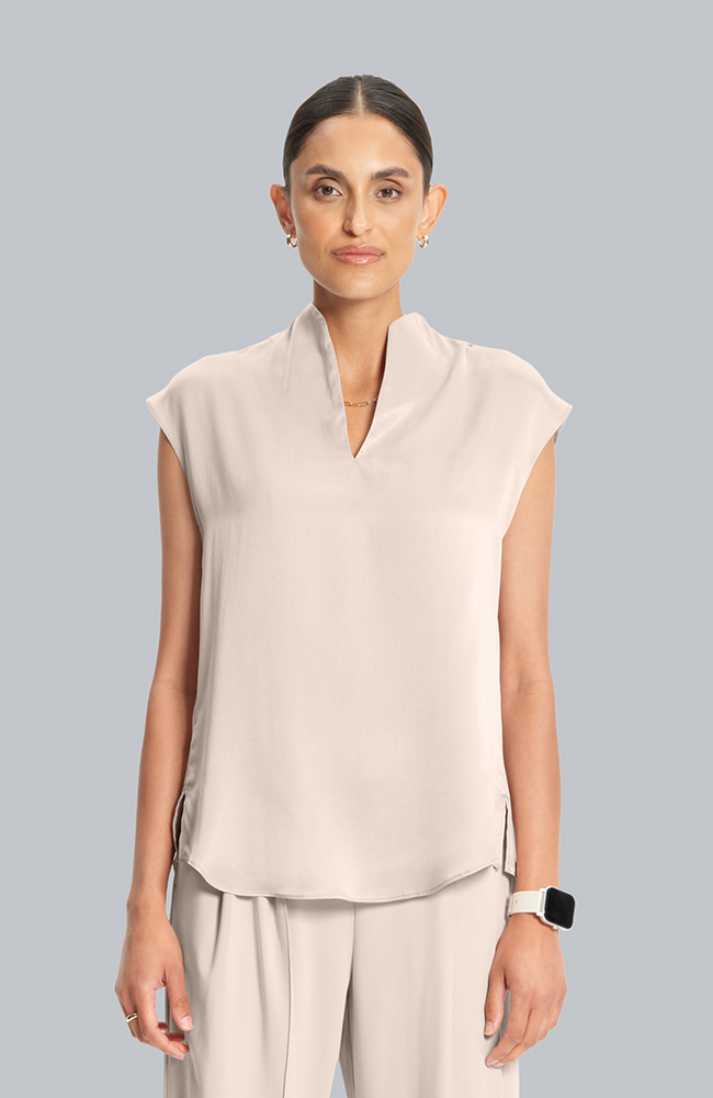 Women&rsquo;s Silk Dolman V-Neck Scrub Top, , large