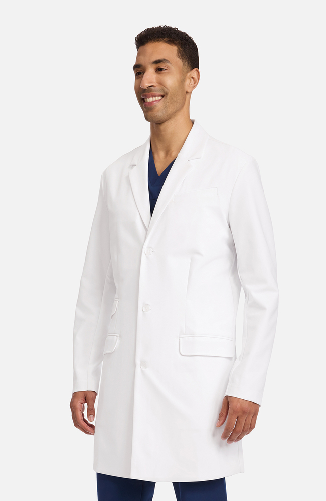 Men's Anthony Flap Pocket 38" Lab Coat, WHT White, large