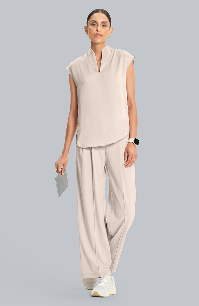 Women&rsquo;s Silk Dolman V-Neck Scrub Top, , large