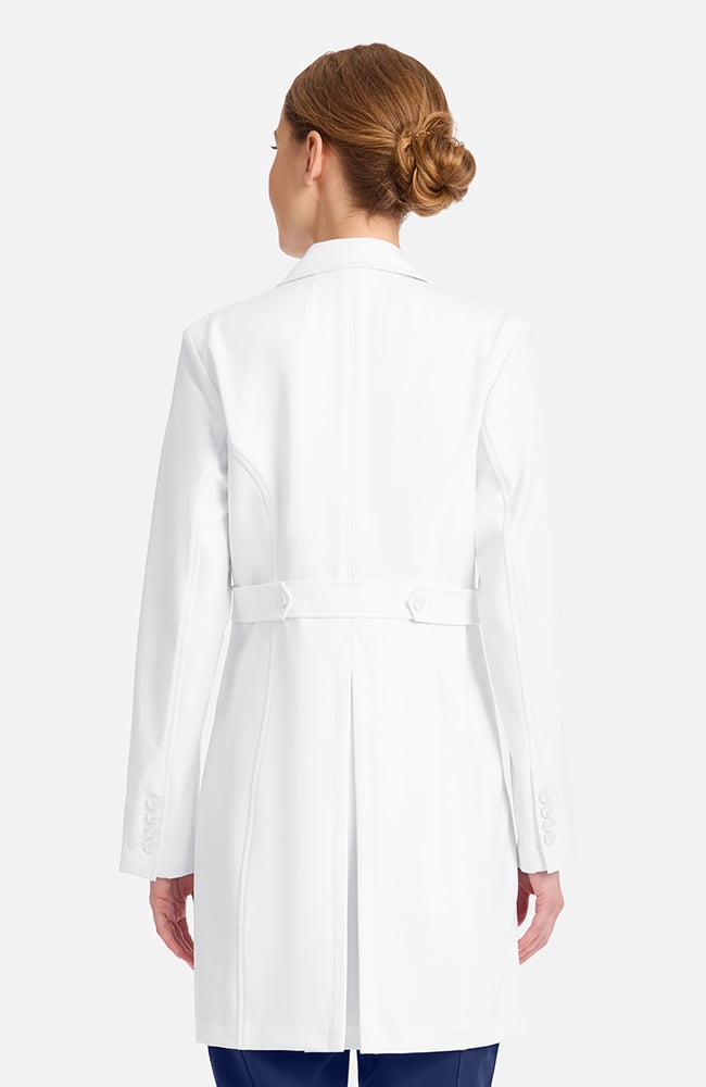 Women's Lise Flap Pocket 33&frac12;" Lab Coat, WHT White | white, large